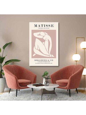 SML Tablo Matisse Nü Kadın Ilüstrasyonu Pembe Fon Minimal Boho Kanvas Tablo