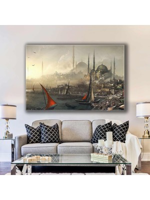 SML Tablo Tarihi Istanbul Silüeti Kanvas Tablo