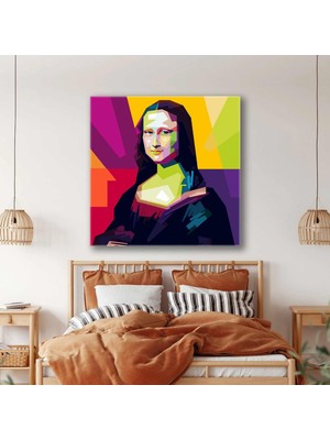 SML Tablo Mona Lisa Çok Renkli Minimal Kanvas Tablo