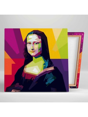 SML Tablo Mona Lisa Çok Renkli Minimal Kanvas Tablo