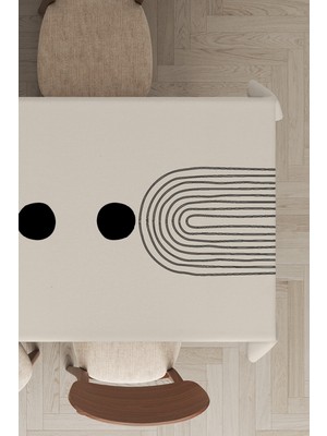 RugViva Leke Tutmayan Dokuma Elit Yıkanır Leke Tutmayan Kumaş Soyut Desen Masa Örtüsü MSO039