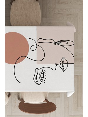 RugViva Leke Tutmayan Dokuma Elit Yıkanır Leke Tutmayan Kumaş Soyut Desen Masa Örtüsü MSO154