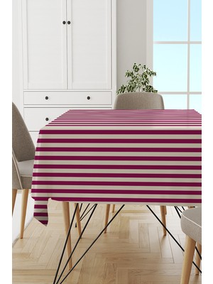 RugViva Leke Tutmayan Dokuma Elit Yıkanır Leke Tutmayan Kumaş Çizgili Masa Örtüsü MSO175