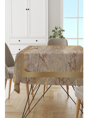 RugViva Leke Tutmayan Dokuma Elit Yıkanır Leke Tutmayan Kumaş Çerçeveli Masa Örtüsü MSO127