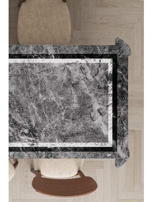 RugViva Leke Tutmayan Dokuma Elit Yıkanır Leke Tutmayan Kumaş Çerçeveli Masa Örtüsü MSO240