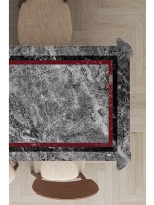 RugViva Leke Tutmayan Dokuma Elit Yıkanır Leke Tutmayan Kumaş Çerçeveli Masa Örtüsü MSO242