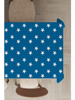 RugViva Leke Tutmayan Dokuma Elit Yıkanır Leke Tutmayan Kumaş Yıldız Desenli Masa Örtüsü MSO370