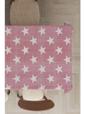 RugViva Leke Tutmayan Dokuma Elit Yıkanır Leke Tutmayan Kumaş Star Yıldız Desenli Masa Örtüsü MSO199