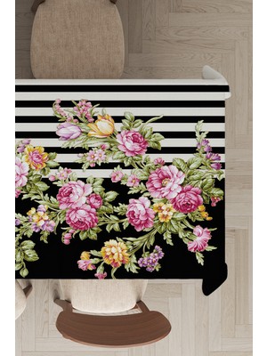 RugViva Leke Tutmayan Dokuma Elit Yıkanır Leke Tutmayan Kumaş Çiçekli Masa Örtüsü MSO159