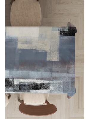 RugViva Leke Tutmayan Dokuma Elit Yıkanır Leke Tutmayan Kumaş Soyut Tual Masa Örtüsü MSO312