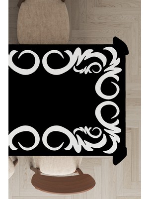 RugViva Leke Tutmayan Dokuma Elit Yıkanır Leke Tutmayan Kumaş Çerçeveli Masa Örtüsü MSO316