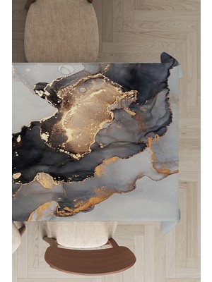 RugViva Leke Tutmayan Dokuma Elit Yıkanır Leke Tutmayan Kumaş Mermer Desen Masa Örtüsü MSO267