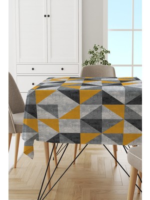 RugViva Leke Tutmayan Dokuma Elit Yıkanır Leke Tutmayan Kumaş Geometrik Desenli Masa Örtüsü MSO380