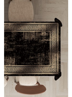 RugViva Leke Tutmayan Dokuma Elit Yıkanır Leke Tutmayan Kumaş Çerçeveli Masa Örtüsü MSO327