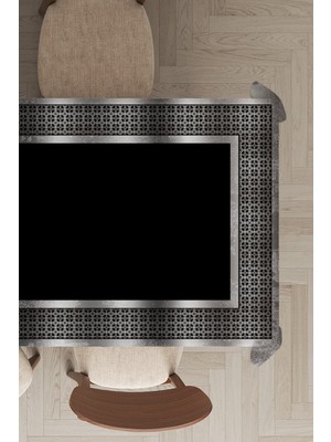 RugViva Leke Tutmayan Dokuma Elit Yıkanır Leke Tutmayan Kumaş Çerçeveli Masa Örtüsü MSO399