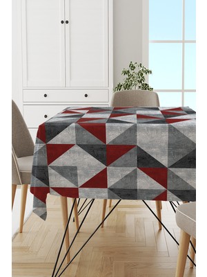 RugViva Leke Tutmayan Dokuma Elit Yıkanır Leke Tutmayan Kumaş Geometrik Desenli Masa Örtüsü MSO383