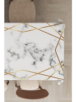 RugViva Leke Tutmayan Dokuma Elit Yıkanır Leke Tutmayan Kumaş Prizma Desen Masa Örtüsü MSO419