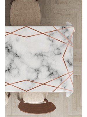 RugViva Leke Tutmayan Dokuma Elit Yıkanır Leke Tutmayan Kumaş Prizma Desen Masa Örtüsü MSO420