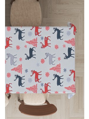 RugViva Leke Tutmayan Dokuma Elit Yıkanır Kumaş Christmas Masa Örtüsü MSO179