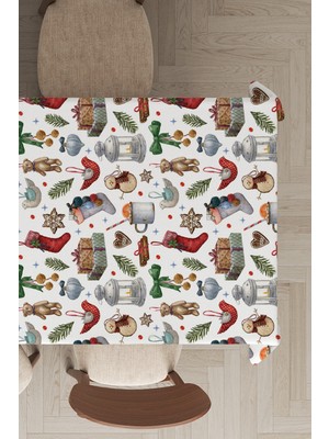 RugViva Leke Tutmayan Dokuma Elit Yıkanır Kumaş Christmas Masa Örtüsü MSO058