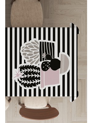 RugViva Leke Tutmayan Dokuma Elit Yıkanır Leke Tutmayan Kumaş Kaktüs Desenli Masa Örtüsü MSO133