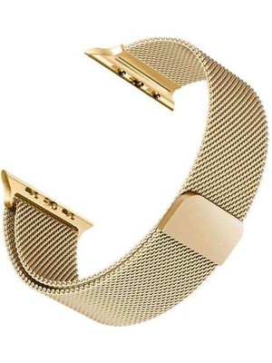  Apsuwa Apple Watch Edition 38MM Uyumlu Kordon Metal Hasır Örgü Saat Kordonu 38/K01--GOLD