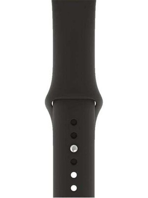  Apsuwa Apple Watch Se 44MM Uyumlu Kordon Mat Jel Silikon Saat Kordonu 44/bb--Siyah