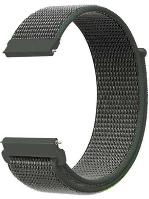 Apsuwa Fossil Sport Smartt Watch 43MM Uyumlu Kordon Velcro Kumaş Saat Kordonu 22/LM10--KOYU Yeşil