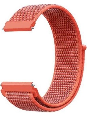  Apsuwa Fossil Gen 5 Carlyle Hr Uyumlu Kordon Velcro Kumaş Saat Kordonu 22/LM10--TURUNCU