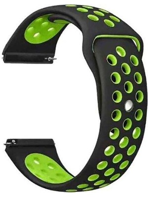  Apsuwa Huawei Watch Gt 2 Sport 46MM Uyumlu Kordon Delikli Çift Renk Saat Kordonu 22K02--SIYAH-YEŞIL