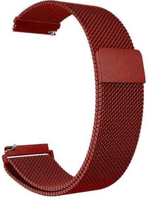  Apsuwa Samsung Galaxy Watch 3 41MM Uyumlu Kordon Lüx Metal Hasır Örgü Saat Kordonu 20/K12-KIRMIZI