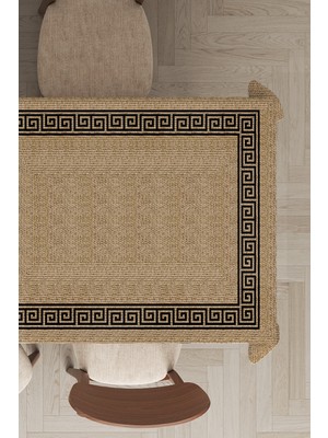 RugViva Leke Tutmayan Dokuma Elit Yıkanır Leke Tutmayan Kumaş Hasır Görünümlü Masa Örtüsü MSO189