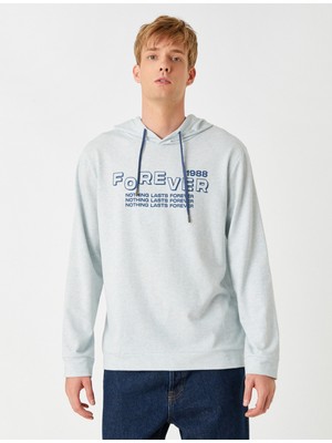 Koton Baskılı Kapşonlu Sweatshirt Şardonlu