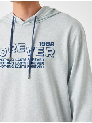 Koton Baskılı Kapşonlu Sweatshirt Şardonlu