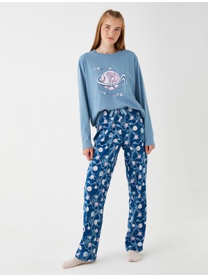 Koton Pamuklu Baskılı Pijama Takımı