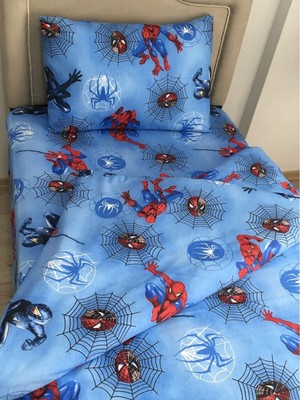 Bebek Özel Pamuk Bebek/çocuk Yastık Çarşaf Yorgan Seti Örümcek Adam 80X130