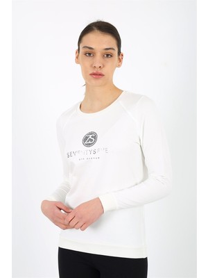 Banada Moda Bisiklet Yakalı Baskı Detaylı Uzun Kollu Sweatshirt