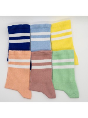 Ciho Socks Bayan 6 Çift Soft Renkler Tenis Çorabı