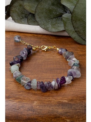 Dünya Doğal Taş Florit Taşı Bileklik