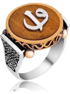 Gumush Gümüş Elif Vav Erkek Yüzük