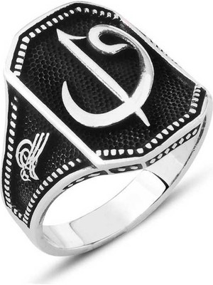 Gumush Gümüş Elif Vav Erkek Yüzük