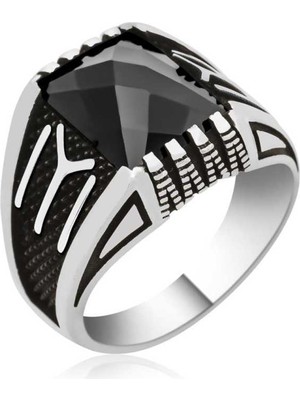 Gumush Gümüş Kayı Boyu Armalı Erkek Yüzük