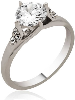 Gumush Gümüş Tek Taş Bayan Yüzük