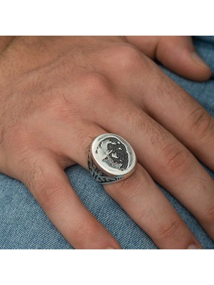 Gumush Gümüş Atatürk Silüeti Erkek Yüzük