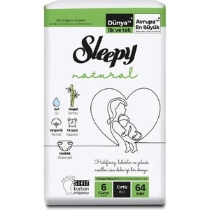 Natural Bebek Bezi 6 Numara 15-25 Kg 64 Adet