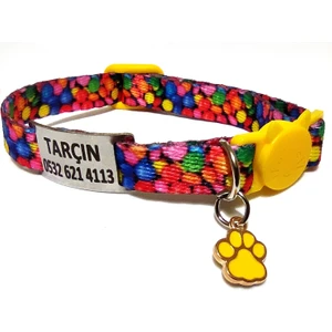 Ayz Markalama Güvenlik Kilitli Kedi Tasması, Isimli Kedi Tasması, Kedi Isimlik, Kedi Künyesi, Safety Click Tasma, Isme Özel Tasma