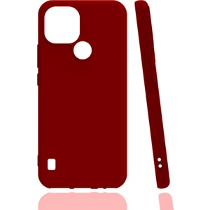  Apsuwa Realme  C21 Kılıf Korumalı Premier Mat Silikon Kırmızı