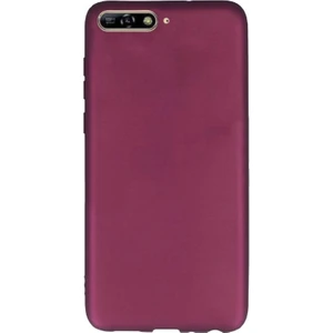  Apsuwa Huawei  Y6 2018 Kılıf Premier Silikon Arka Koruma+Nano Glass Mürdüm