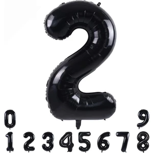 Patladı Gitti 2 Siyah Rakam Folyo Balon 34" Inc 82 cm