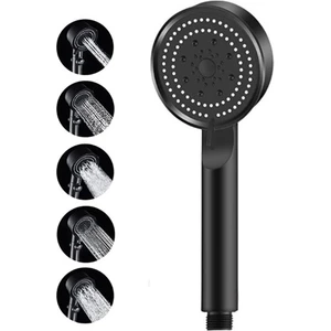 Kitchen Live Turbo Fan 5 Fonksiyonlu Su Tasarruflu Duş Başlığı Turbo El Duşu Siyah